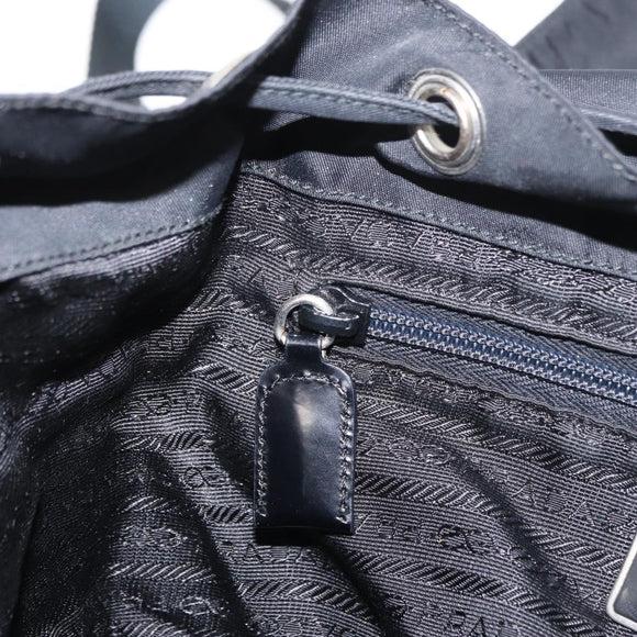 PRADA Backpack Nylon Black Silver Auth BA8176