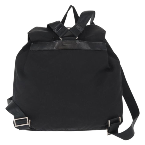 PRADA Backpack Nylon Black Silver Auth BA8176