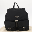 PRADA Backpack Nylon Black Silver Auth BA8176-12