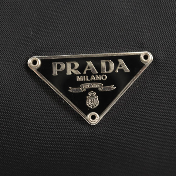 PRADA Hand Bag Nylon Black Silver Auth BA8177V