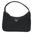 PRADA Hand Bag Nylon Black Silver Auth BA8177V-2