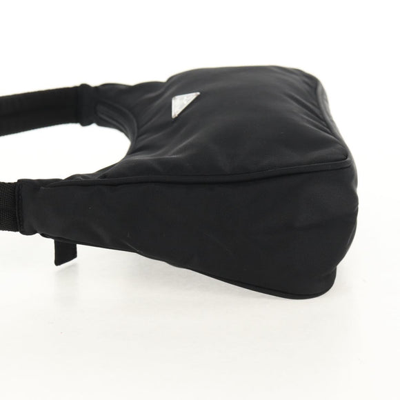 PRADA Hand Bag Nylon Black Silver Auth BA8177V