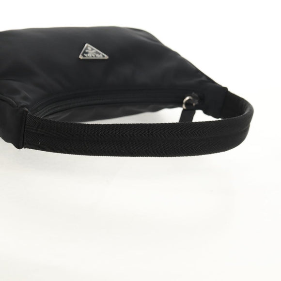 PRADA Hand Bag Nylon Black Silver Auth BA8177V