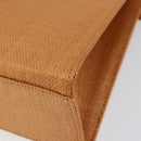 CELINE Hand Bag Raffia Brown Gold Auth BA8178-12