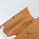 CELINE Hand Bag Raffia Brown Gold Auth BA8178-15