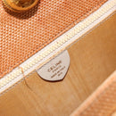 CELINE Hand Bag Raffia Brown Gold Auth BA8178-16