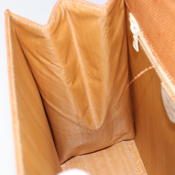 CELINE Hand Bag Raffia Brown Gold Auth BA8178