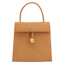 CELINE Hand Bag Raffia Brown Gold Auth BA8178-2