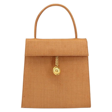 CELINE Hand Bag Raffia Brown Gold Auth BA8178 - 0