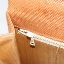 CELINE Hand Bag Raffia Brown Gold Auth BA8178-20