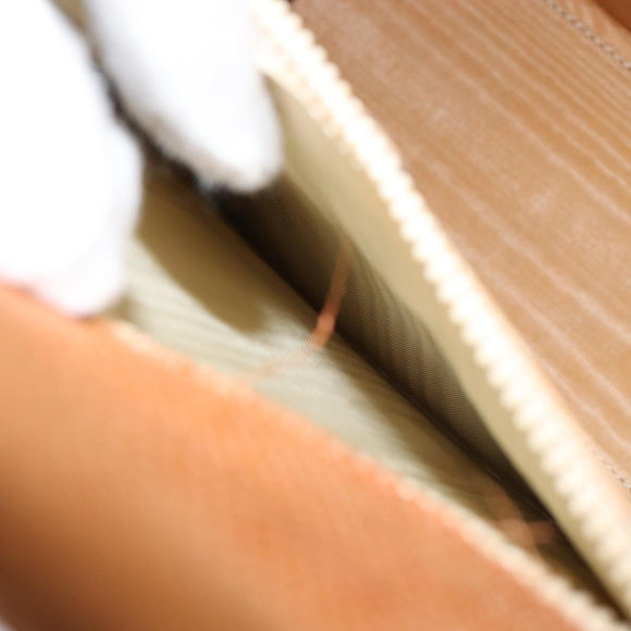 CELINE Hand Bag Raffia Brown Gold Auth BA8178