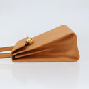 CELINE Hand Bag Raffia Brown Gold Auth BA8178-5