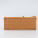 CELINE Hand Bag Raffia Brown Gold Auth BA8178-9