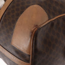 CELINE Macadam Canvas Boston Bag PVC Brown Gold Auth BA8179-13