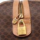 CELINE Macadam Canvas Boston Bag PVC Brown Gold Auth BA8179-14