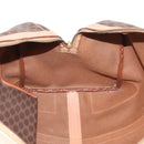 CELINE Macadam Canvas Boston Bag PVC Brown Gold Auth BA8179-18