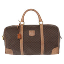 CELINE Macadam Canvas Boston Bag PVC Brown Gold Auth BA8179-2