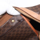 CELINE Macadam Canvas Boston Bag PVC Brown Gold Auth BA8179-20