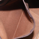 CELINE Macadam Canvas Boston Bag PVC Brown Gold Auth BA8179-21