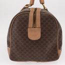 CELINE Macadam Canvas Boston Bag PVC Brown Gold Auth BA8179-4