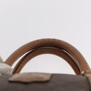 CELINE Macadam Canvas Boston Bag PVC Brown Gold Auth BA8179-8