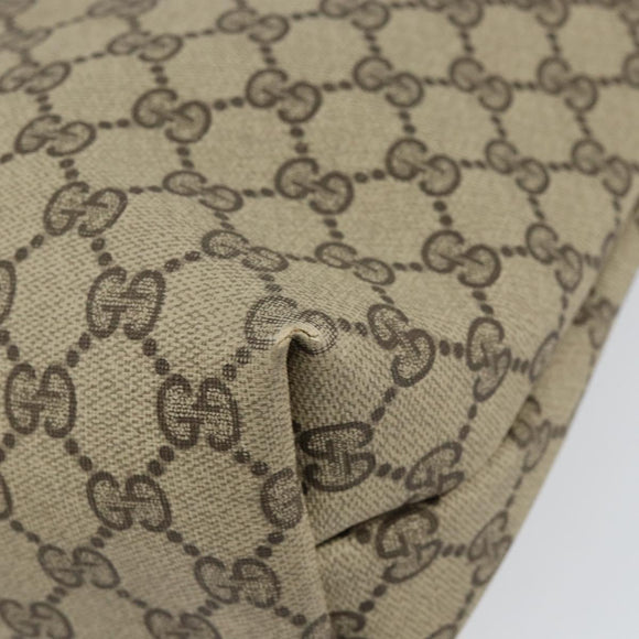 GUCCI GG Supreme Web Sherry Line Tote Bag PVC Beige Auth BA8180