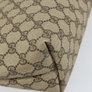GUCCI GG Supreme Web Sherry Line Tote Bag PVC Beige Auth BA8180-13