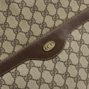 GUCCI GG Supreme Web Sherry Line Tote Bag PVC Beige Auth BA8180-14