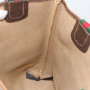 GUCCI GG Supreme Web Sherry Line Tote Bag PVC Beige Auth BA8180-18