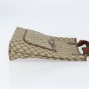 GUCCI GG Supreme Web Sherry Line Tote Bag PVC Beige Auth BA8180-4