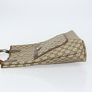 GUCCI GG Supreme Web Sherry Line Tote Bag PVC Beige Auth BA8180-5