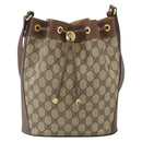 GUCCI GG Supreme Web Sherry Line Bag PVC Beige Gold 41 02 034 Auth BA8181-2