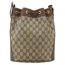 GUCCI GG Supreme Web Sherry Line Bag PVC Beige Gold 41 02 034 Auth BA8181-3