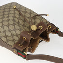 GUCCI GG Supreme Web Sherry Line Bag PVC Beige Gold 41 02 034 Auth BA8181-6