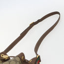 GUCCI GG Supreme Web Sherry Line Bag PVC Beige Gold 41 02 034 Auth BA8181-8