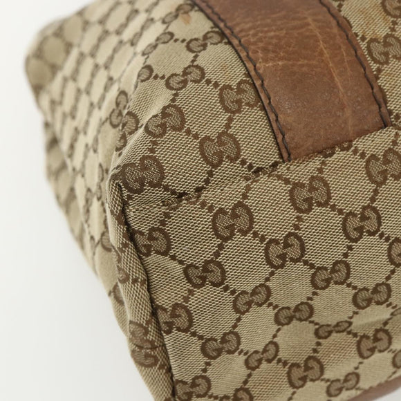 GUCCI GG Canvas Tote Bag Beige Silver 232946 Auth BA8182