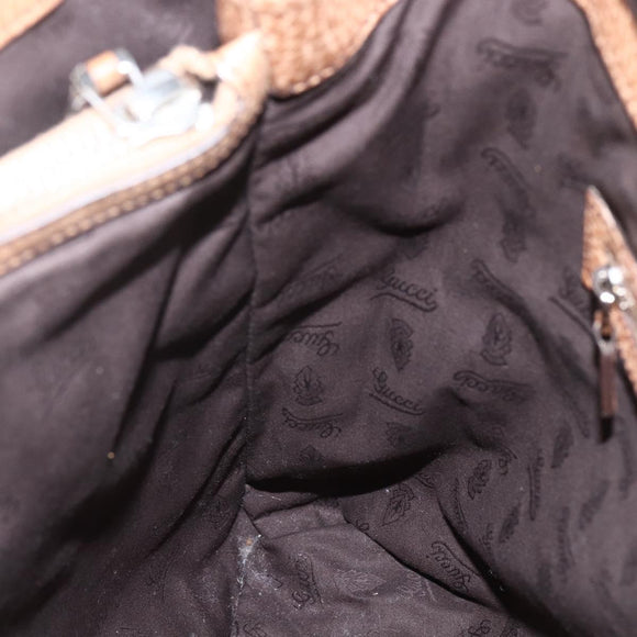 GUCCI GG Canvas Tote Bag Beige Silver 232946 Auth BA8182