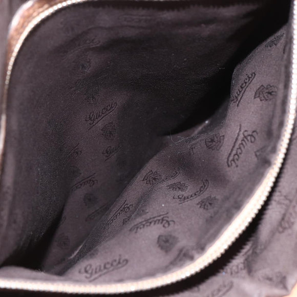 GUCCI GG Canvas Tote Bag Beige Silver 232946 Auth BA8182