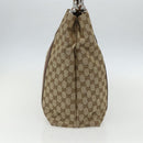 GUCCI GG Canvas Tote Bag Beige Silver 232946 Auth BA8182-3