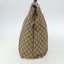 GUCCI GG Canvas Tote Bag Beige Silver 232946 Auth BA8182-4