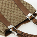 GUCCI GG Canvas Tote Bag Beige Silver 232946 Auth BA8182-6