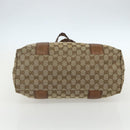GUCCI GG Canvas Tote Bag Beige Silver 232946 Auth BA8182-5