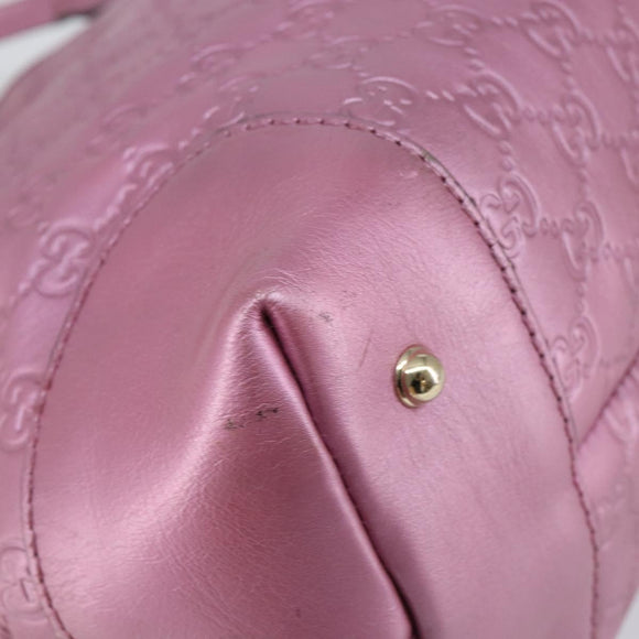GUCCI GG Canvas Guccissima Tote Bag Leather Pink Gold 269956 Auth BA8184