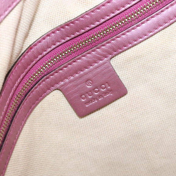 GUCCI GG Canvas Guccissima Tote Bag Leather Pink Gold 269956 Auth BA8184