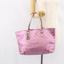 GUCCI GG Canvas Guccissima Tote Bag Leather Pink Gold 269956 Auth BA8184-22