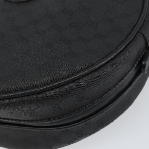 GUCCI Micro GG Canvas Shoulder Bag PVC Black Gold 007 104 0088 Auth BA8187