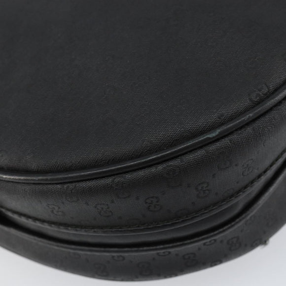 GUCCI Micro GG Canvas Shoulder Bag PVC Black Gold 007 104 0088 Auth BA8187