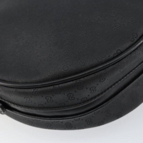 GUCCI Micro GG Canvas Shoulder Bag PVC Black Gold 007 104 0088 Auth BA8187