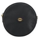 GUCCI Micro GG Canvas Shoulder Bag PVC Black Gold 007 104 0088 Auth BA8187-2