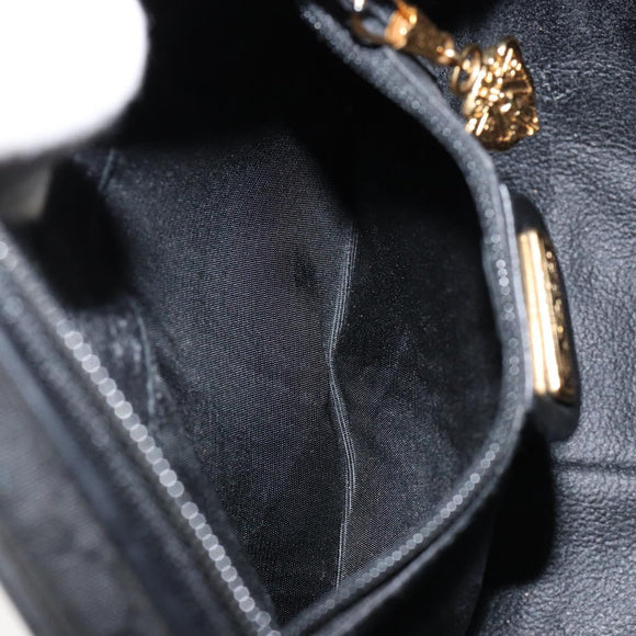 GUCCI Micro GG Canvas Shoulder Bag PVC Black Gold 007 104 0088 Auth BA8187